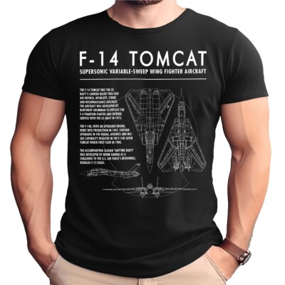 F-14 Tomcat Detailed Schematic Adult Shirt