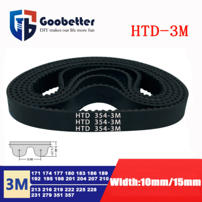 HTD Zahnriemen 3M Teilung 10mm/15mm Breite Synchronriemen geschlossener Schleife