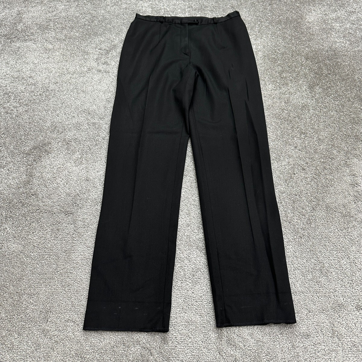 black wool dress pants Blend 42 front closure Luxurious 100% Super Fine Italian