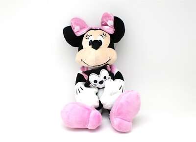 Disney Minnie Mouse Pink Beans Plush 15'' With Little Friend