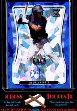 1-2020 Leaf Metal Draft RC Blue Crystals Auto Oswald Peraza Yankees 10/15