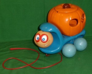 Vintage 1980s Tonka Toddlers Pull Toy Scamper Pumpkin Camper Truck #6075