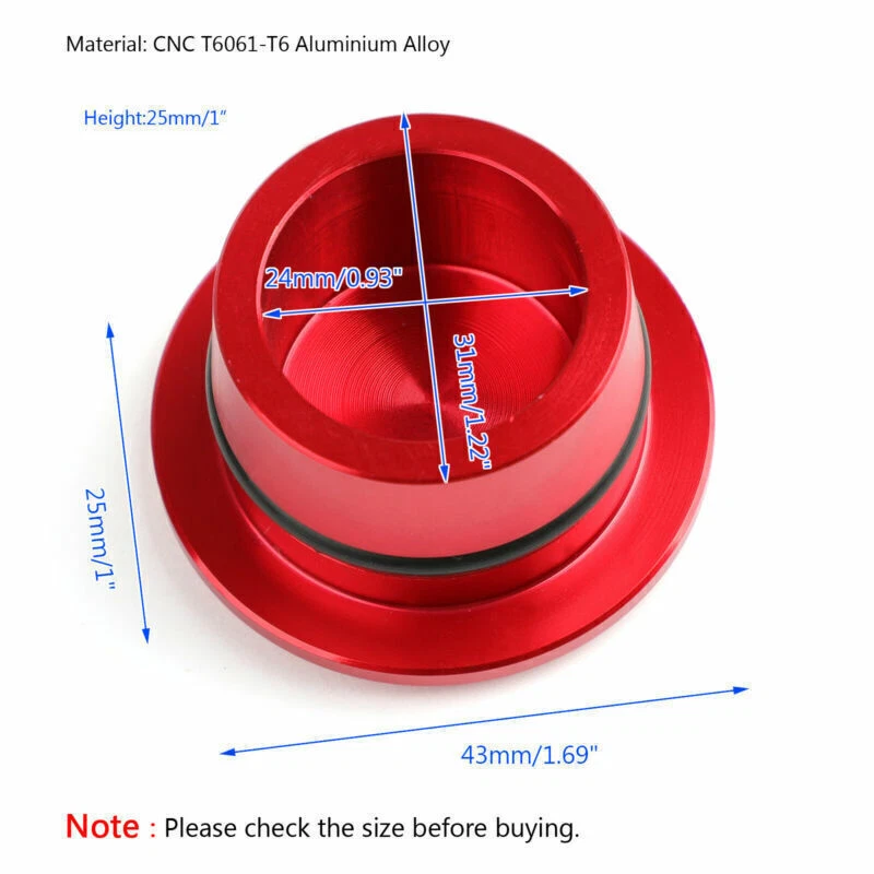 CNC Moto Frame Hole Cover Guard Red Pour Yamaha T-max Tmax 530 2005-2016 E3 - Photo 2/4