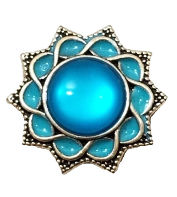 3D LIGHT BLUE 18mm/20mm GINGER SNAP BUTTON POPPER CHUNK INTERCHANGEABLE JEWELRY