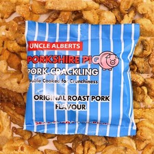12 x 35g Uncle Alberts Porkshire Pig Pork Crackling Roast Pork flavour Pub Snack