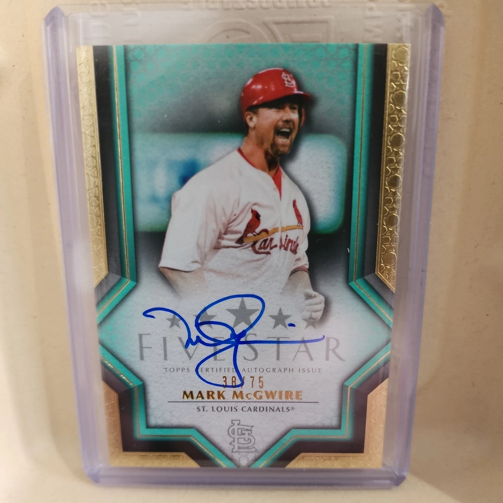 2023 Topps Five Star Mark McGwire Aqua Auto 38/75 Cardinals FSA-MMC