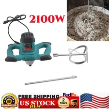 Electric Mortar Plaster Paint Mixer 2100W Cement Grout Concrete Stirrer Paddle