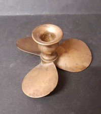 Brass Propeller Candlestick Holder - Nautical, Maritime - Vintage