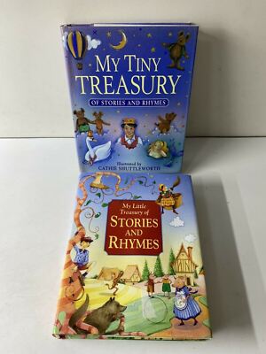 Set of 2 Fully Illustrated Treasury Books of Fairy Stories & Nursery Rhymes 