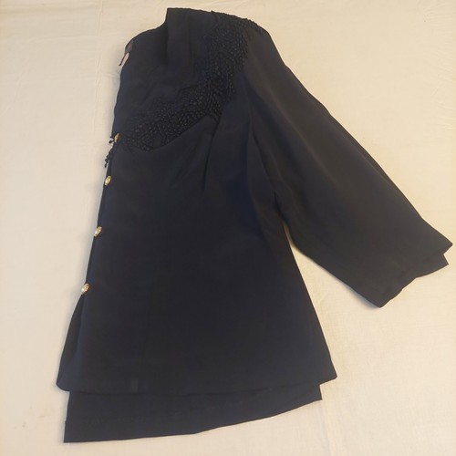 Tina Barrie Vintage 80s Navy Blue Blazer Lace Pearl Button Career Boxy Size 18W - Picture 14 of 14