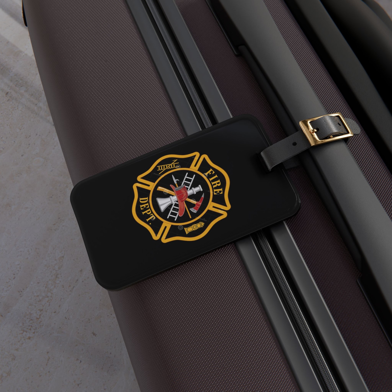 Firefighter Fire Department Fireman Shield Logo Luggage Tag