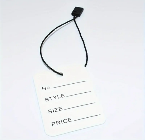 Black Hang Tag String Snap Lock for Clothing Label Retail Price Tags 50 / 100 - Picture 5 of 20