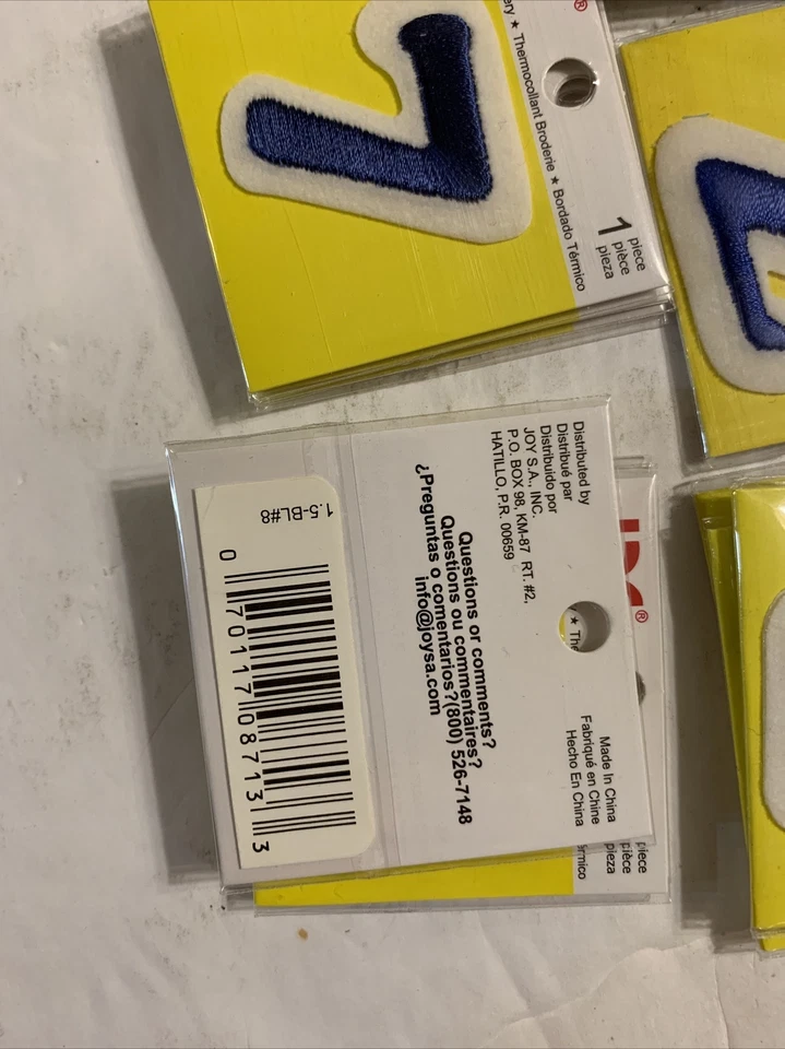 Joy Iron-On Embroidery. Letter Assortment Blue. Size 1.5 inch. - Image 2 of 2