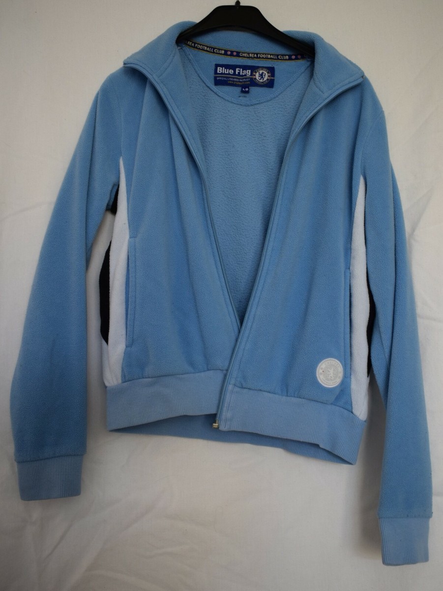 Kids Chelsea FC Blue Fleece Jacket Pockets missing zipper Size