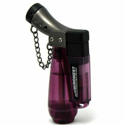 Single Butane Torch Fuel Tank Viewable Windproof 1300C Butane Refillable Lighter
