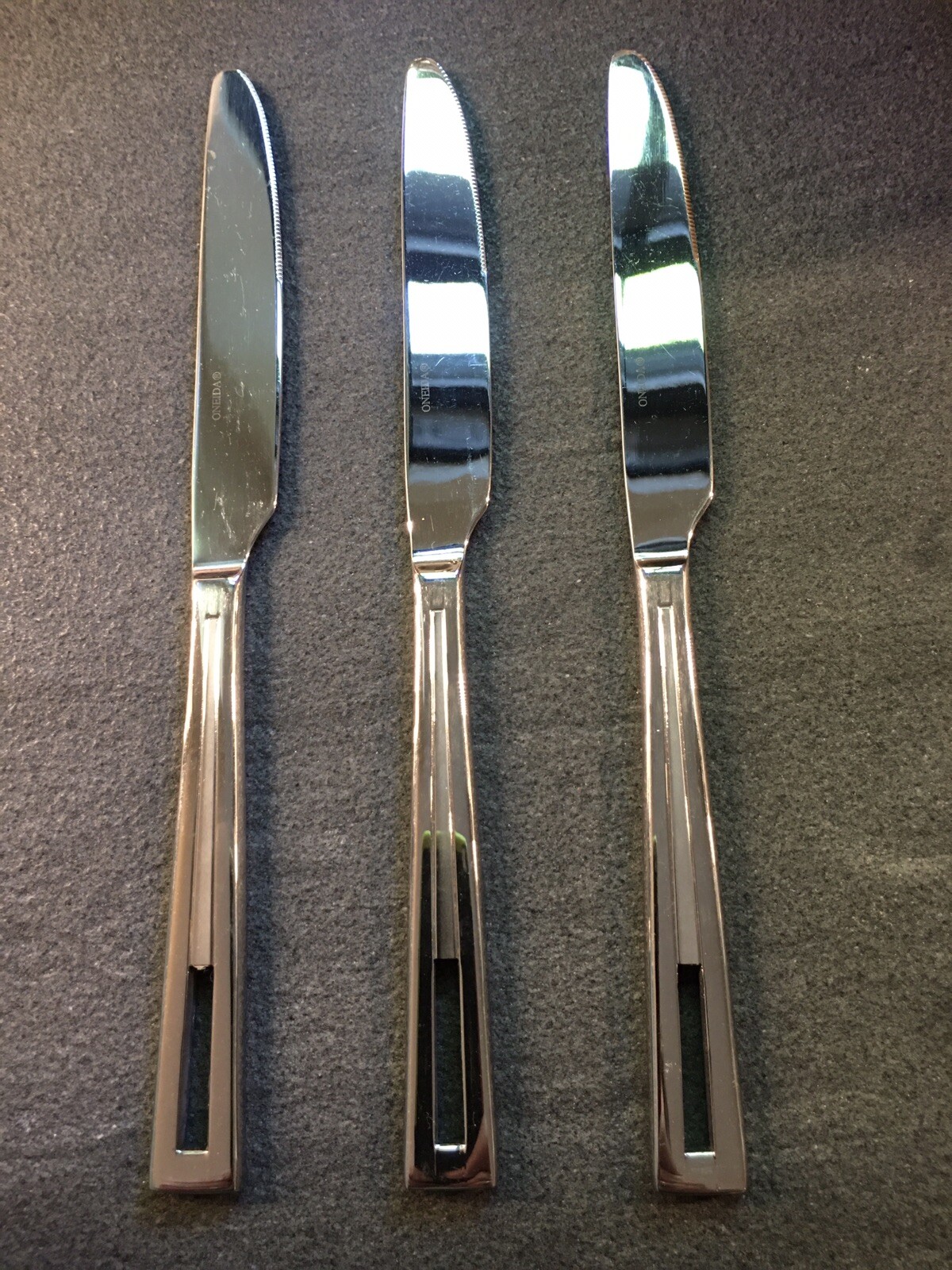3 Pc ONEIDA CIRCUIT Stainless Steel Flatware Dinner Knife VGC eBay