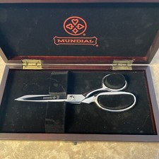 Mundial Scissors 870-7KE Bent trimmers, knife edge chrome 7 in. Brazil