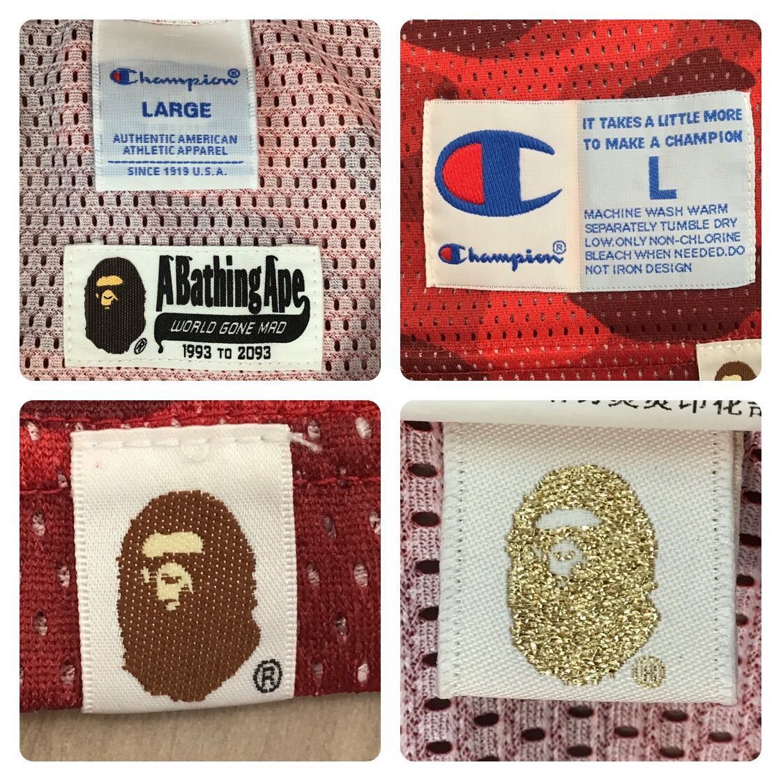 BAPE × champion Red camo basketball tank top A Bathing Ape