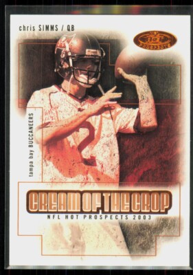 2003 Fleer Hot Prospects Cream of the Crop Chris Simms Rookie #12 COC