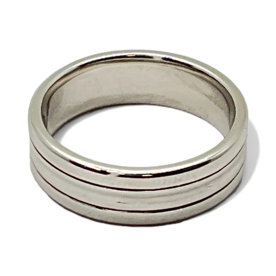 Anillo/alianza de boda de oro blanco de 14k de moda talla 9 (8PO 2784) Foto 4 de 4