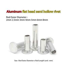 2mm 2.5mm 3mm 4mm rod diameter Aluminum round flat head rivet Semi hollow rivets
