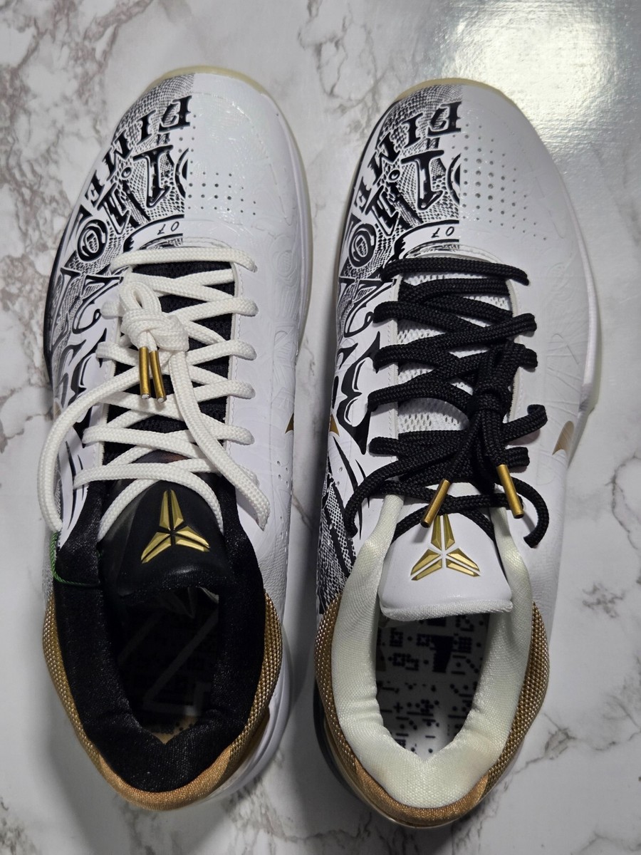 シューズ(男性用) Kobe5 Nike Men's Kobe V 5 Protro Big Stage White Metallic Gold