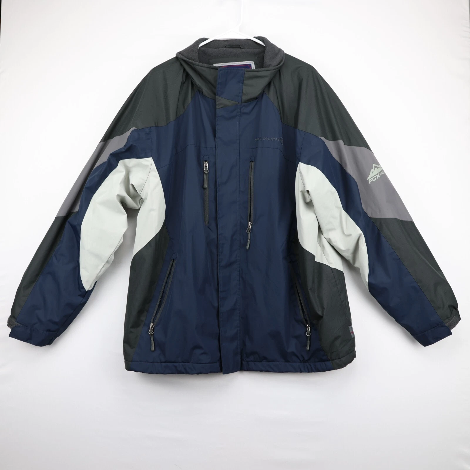 VETEMENTS Giacca a vento uomo Free Country foderata in pile con colletto taglia XL multicolore