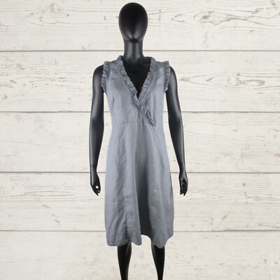chinese dress ladies Women's Half Button Up Cotton Linen Dress 3/4 Sleeve Casual Crewneck Midi Knee  Length Summer Dresses with Pockets Beige at Amazon Women's Clothing store main image 0