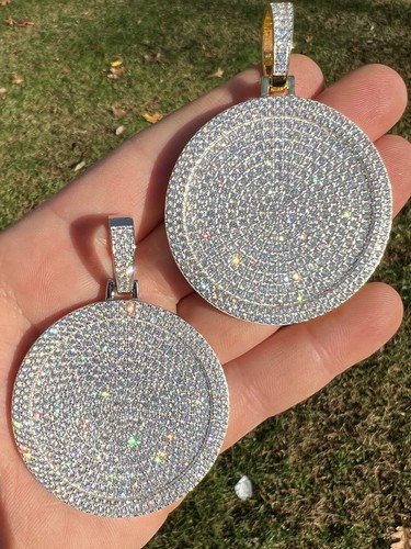 Solid 925 Silver / 14K Gold Large Bling 