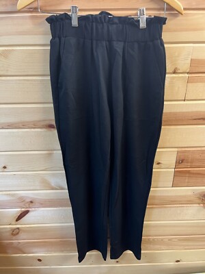 Glory sunshine black elastic waist pockets stretch pull on capri pants S