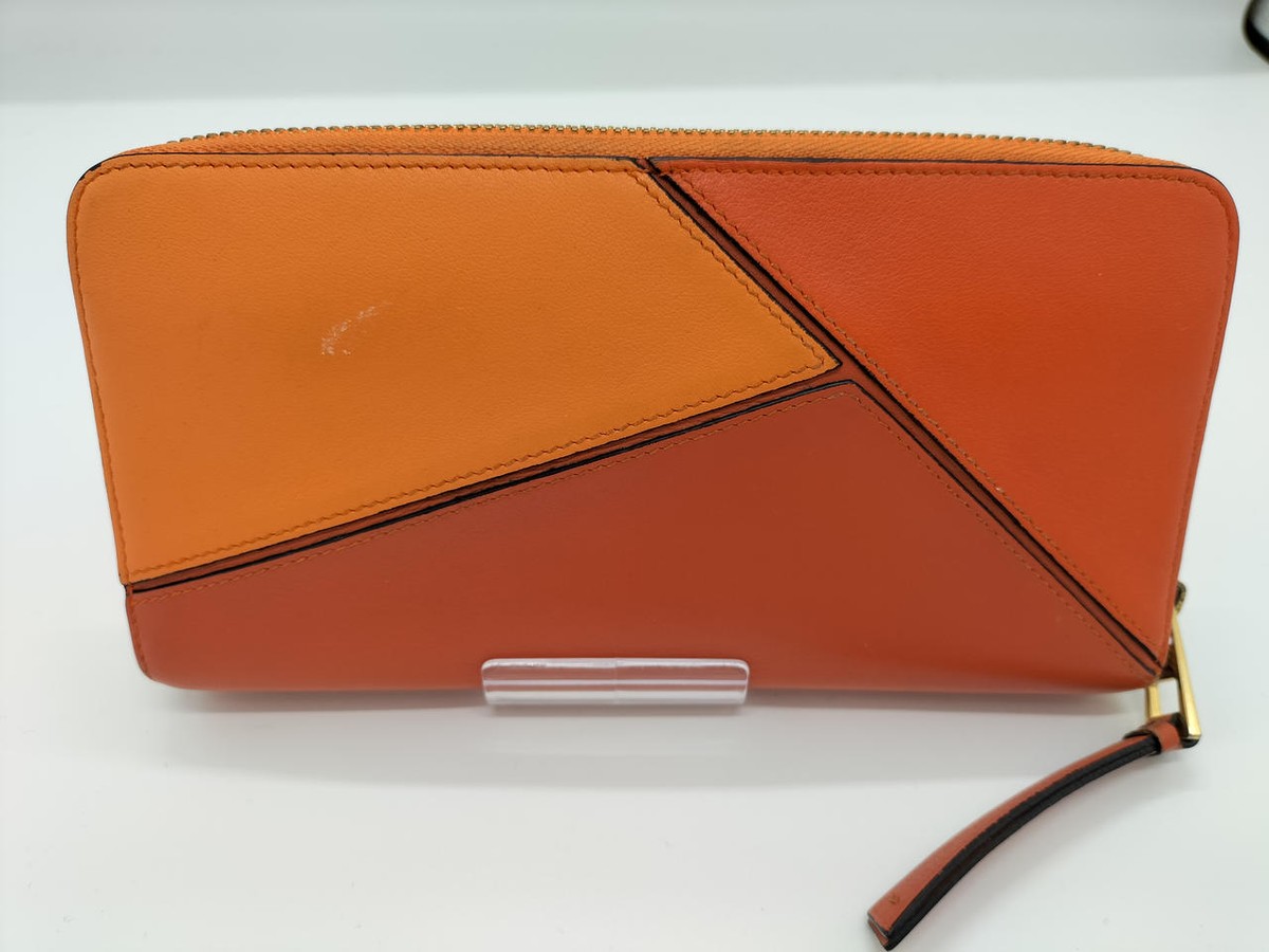 LOEWE オレンジレザー 長財布　パズル Puzzle（LOEWE） LOEWE パズル ロングホリゾンタル ウォレット
