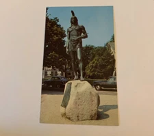 Unposted postcard Statue of Massasoit Protector of the Pilgrims Plymouth Mass.