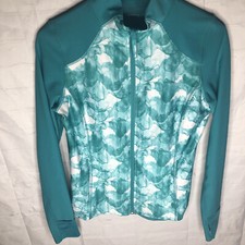 Mondetta Women's Activewear Full Zip Track Yoga Jacket Green Size Small