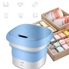 Mini Portable Folding Washing Machine, 7L Large Capacity, Quick Cleaning