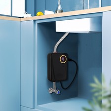 3KW Electric Tankless Water Heater Instant Hot Shower Kitchen Heater LED Display