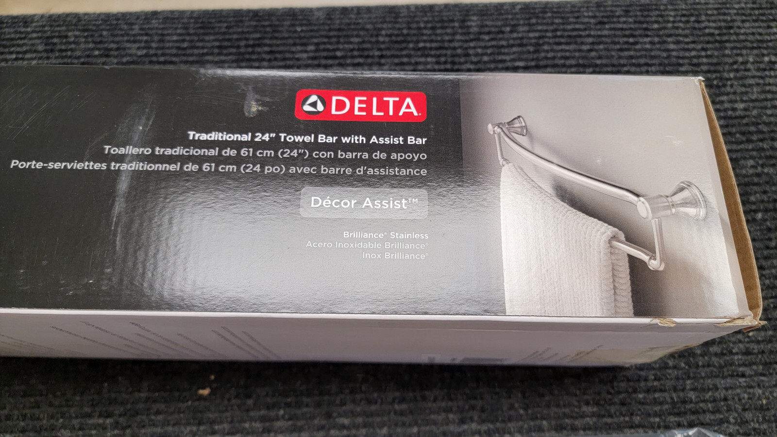 Delta Decor Assist Traditional 24 in. Towel Bar & Assist Bar 41319SS