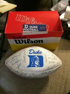 Wilson 1001 Duke University Printed Autograph Football With 2 actual Autographs