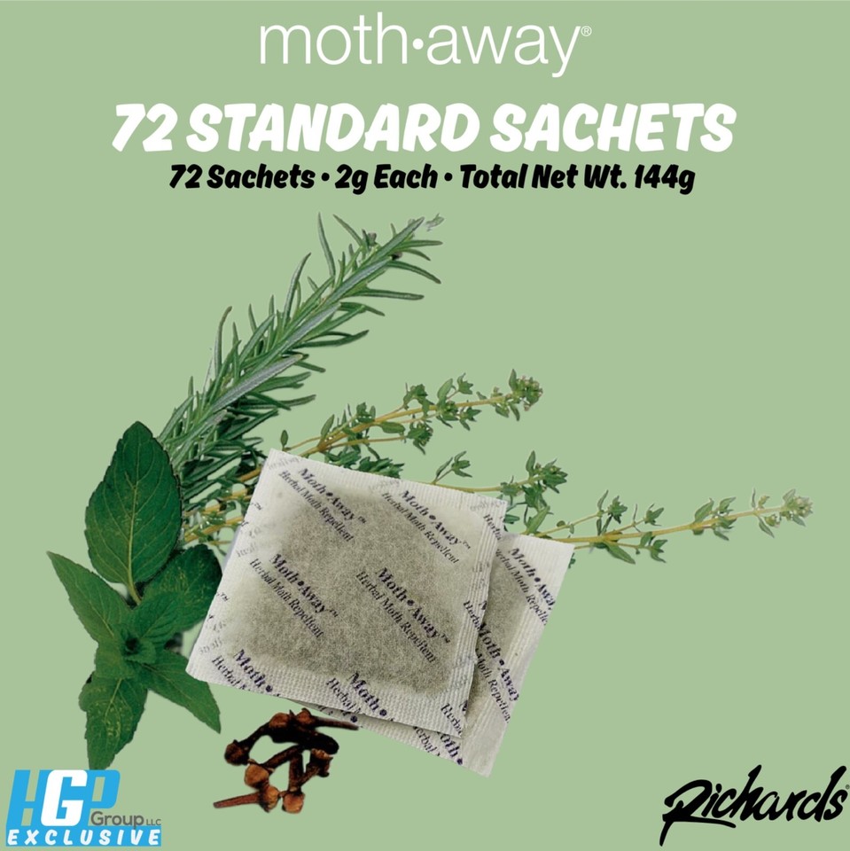 Moth Away All Natural Herbal Moth Repellent - Non Toxic - Jumbo Sachets