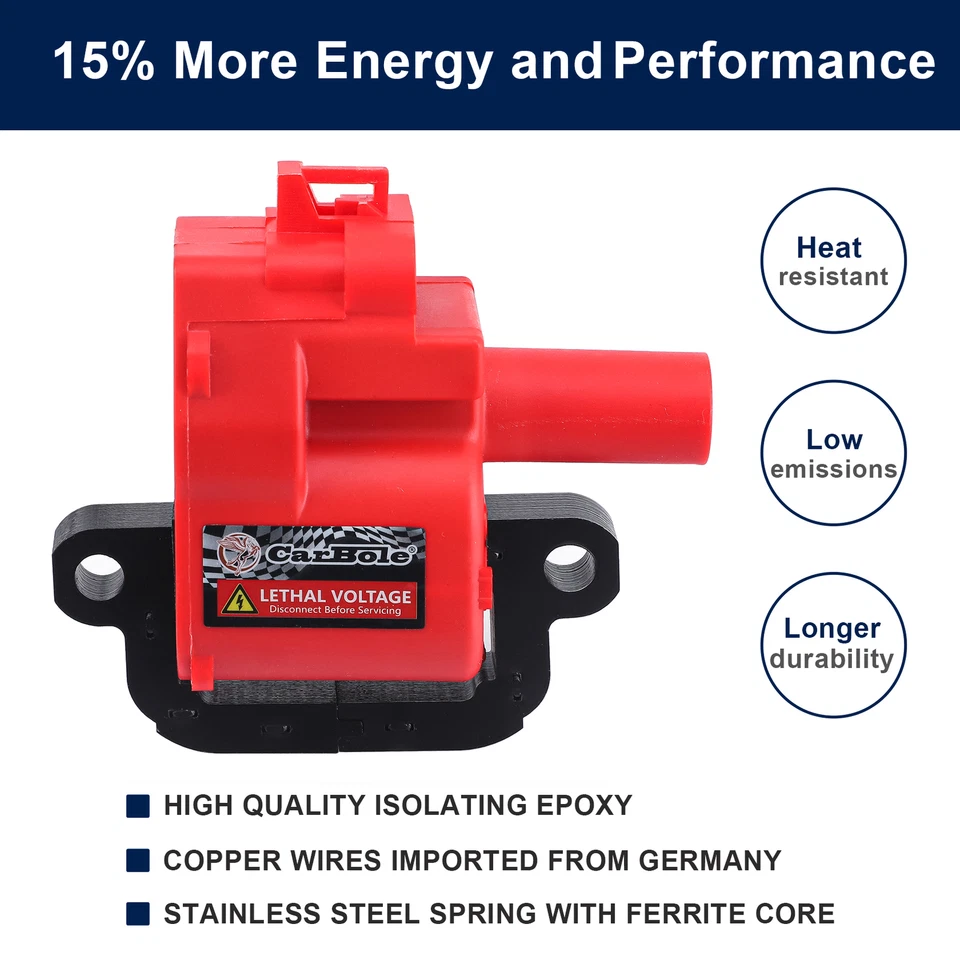 8 bobinas de encendido de alto rendimiento para Chevrolet Camaro V8 1998-2002 5,7 L UF192 Foto 3 de 4