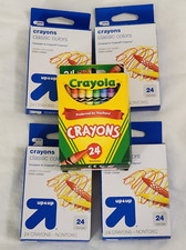 NEW Lot 5 Boxes 24 Count Crayons Up Up Crayola Non Toxic Classic Colors