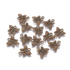 10 Butterfly Charms Links Antiqued Bronze Spring Jewelry Making Supplies 14mm