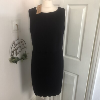 Women's Phase Eight UK 14 Saffron Dress Navy Blue Scallop Trims