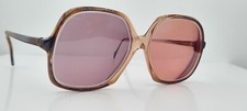 Vintage Maureen Brown Oval Horn-Rimmed Sunglasses Italy FRAMES ONLY