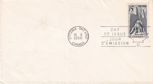 CANADA 1968 FIRST DAY COVER, CANADIAN MEMORIAL, NEAR VIMY, FRANCE