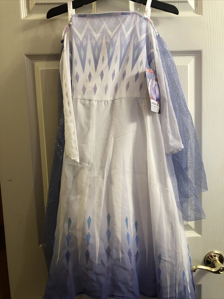 NUEVO CON ETIQUETAS~ Tallas 4-6X Disney Frozen 2 Elsa Dress Up, la Reina de las Nieves Elsa Disfraz Blanco Foto 4 de 4