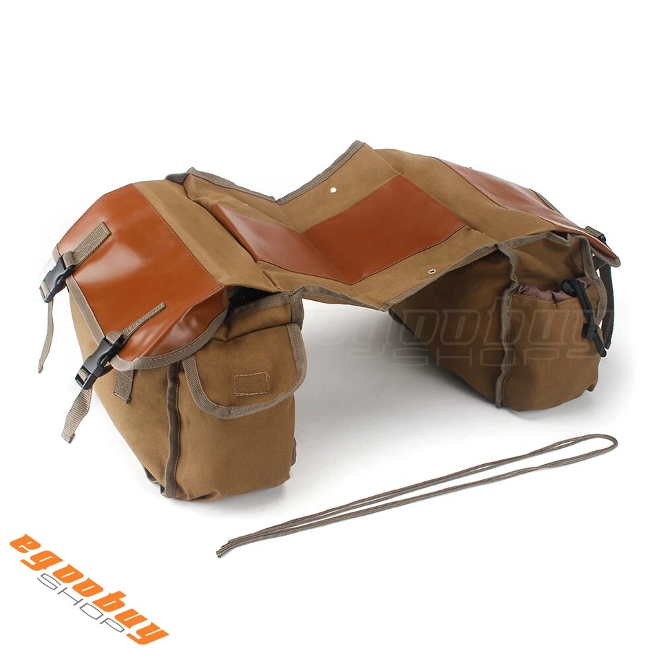 Universal Waterproof Canvas 35-40L Saddlebag Luggage Bag For Motorcycle Bike - Image 3 of 4