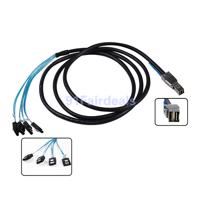 SFF-8644 to 4 Sata 7 Pin HD External Mini SAS Cable Connector 2M /6.6FT