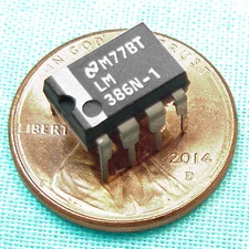 (4) LM386N-1 250+ mW Audio Power AMP, 46 dB Gain, NATIONAL SEMI *USA Seller*