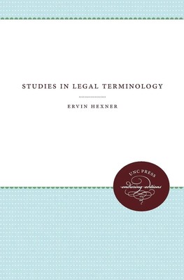 Studies in Legal Terminology Ervin Hexner Taschenbuch Einband - flex.(Paperback)