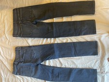 Old Navy Boys' Size 12 Reg Skinny Jeans Blue, Adjustable Waist Med Wash LOT OF 2